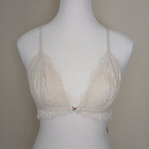 NWT Aerie Lace Triangle Bralette Ivory Size Medium
